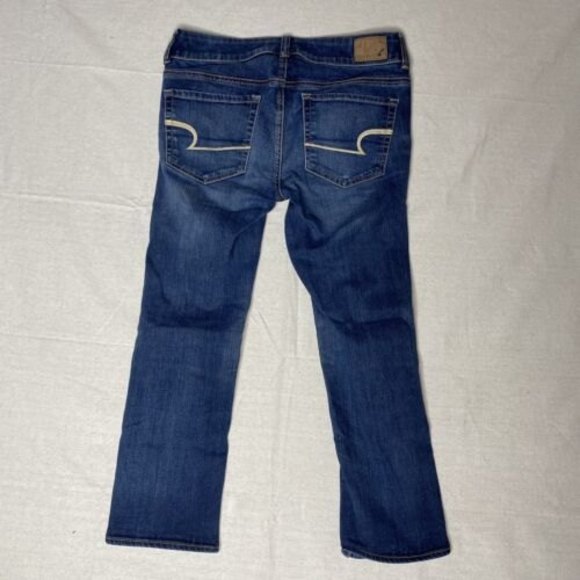 AEO American Eagle Womens Jeans Next Level Stretch Artist Crop Size 6 Dark Wash - Picture 5 of 9